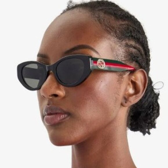 NEW GUCCI GG1862S 001 SUNGLASSES CAT EYE BLACK WOMEN EYEWEAR GUCCI